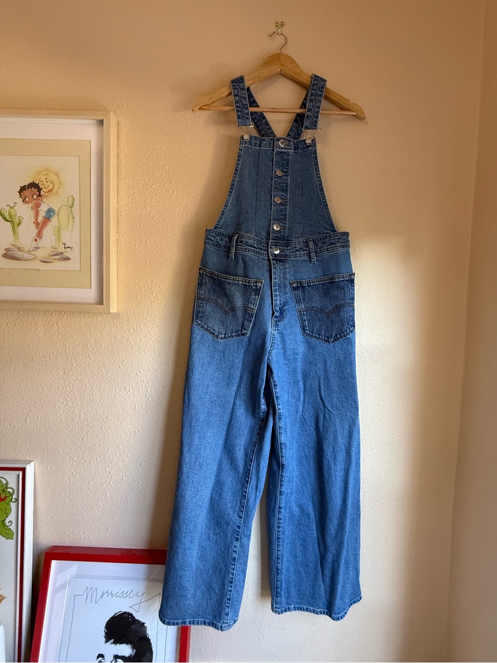 Classic Sailor Blue Denim Women's Overalls Jeans